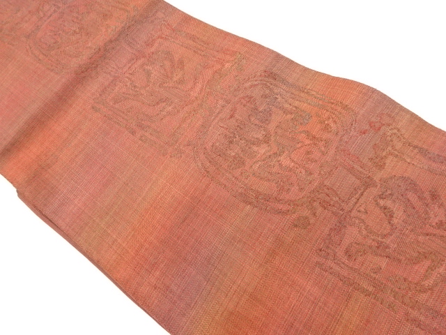 JAPANESE KIMONO / VINTAGE NAGOYA OBI / WOVEN ABSTRACT & SHIKISHI PATTERN